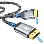 LDLrui DisplayPort to Mini HDMI Cable 5FT,UHD 4K@30Hz(Nylon - Bend Resistant) DP to Mini HDMI Uni-Directional Cord for Desktop, Laptop, Portable Monitor,AMD, NVIDIA, ARZOPA, Projector,Mini PC