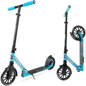 Folding Kick Scooter with Suspension for Adults and Teens – Adjustable Handlebar – Big 200mm Wheels – Lightweight Frame – 250lbs Capacity – Madd Gear Metro Cruise 250