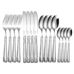CTCCORC Luxury Silverware Set, 16-Piece Kitchen Utensil Flatware Set Service for 4, Premium 18/8 Stainless Steel Cutlery Set Include Dinner Knife, Fork and Spoon Tableware Sets