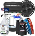 Safetech Tankless Water Heater Flushing Kit with 5-Gallon Screw-Top Lid, Premium Braided Hoses, 1/6 HP Pump, and Concentrated Vinegar