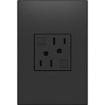 Legrand adorne 15A GFCI Tamper-Resistant Outlet with Matching Wall Plate (Graphite Finish), AGFTR2152G4WP