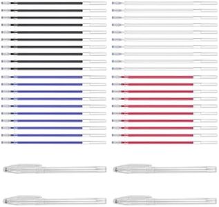 Teccfly 44Pcs Heat Erase Pens, with Erasable Fabric Refills,High Temperature Vanishing Disappearing Fabric Marker Pen for Dressmaking,Quilting Sewing,Fabrics (Black Blue Red White)
