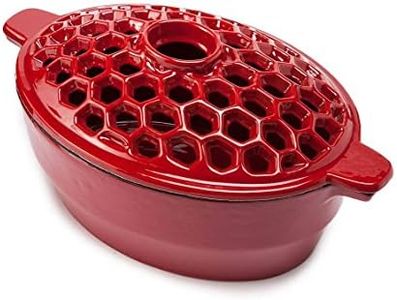 2.3 QT. Cast Iron Lattice Steamer 2.3 Quart Red