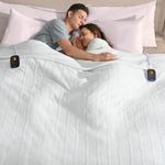 Bearhug Heated Blanket Queen Size 84" × 90", Dual Controller Electric Blanket, Velvet & Sherpa Heating Blanket, 10-Heating Level & 0.5-12H Auto Off, Over-Heat Protect, ETL, Machine Washable-White