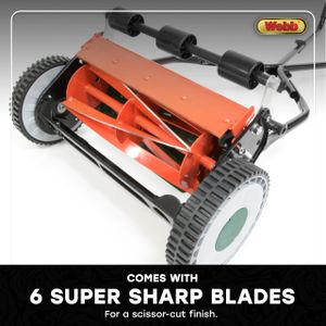Webb Sidewheel Manual Cylinder Lawnmower, 30cm, 4 Heights, 17L Box
