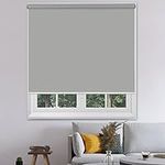 Kokorona Cordless Roller Shades Blackout Roller Blinds for Windows, Free-Stop Window Shades Thermal Insulated UV Protection Fabric Privacy Saving Energy Roller Shades for Home, Grey, 22" W X 72" H