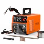 FEIFANKE 135A Flux Core MIG Welder 110V 3-in-1 MIG/ARC/Lift TIG Welding Machine IGBT DC Inverter Gasless Welder Synergy Welding Machine with 1 Pounds Welding Wire and MIG Torch