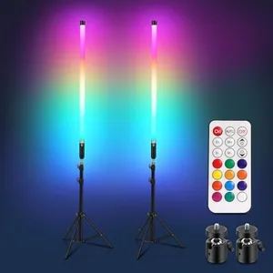 Handheld LED Video Light, Rechargeable with Remote Control of Static Color and 366 Vivid Effects for Mood Creation, Light Painting, Living Room, Stage, Party, Fashion Show(2Pack)