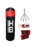 Hard Bodies Synthetic Leather Punching Bag- Black - Filled - 3.5 Feet