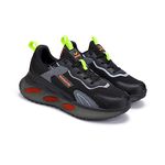 Bersache Lightweight Sports Running Walking Gym Sneakers Trekking Hiking Lace Up Shoes For Men Black - 8 Uk