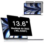 FILMEXT Privacy Screen Compatible with Macbook Air 13.6 inch 2022, Removable Privacy Screen Shield Compatible Macbook Air 13.6" M2 A2681,Anti-Spy/Bubble Free/Easy On/Off