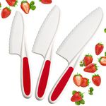 StarPack Kids Knife Set of 3 - Toddler Knife Set of Kid Safe Knives - Kids Knives for Real Cooking - Toddler Knife Montessori for 2 Year Old & Up - BPA-Free Kids Knives with Safe Serrated Edges