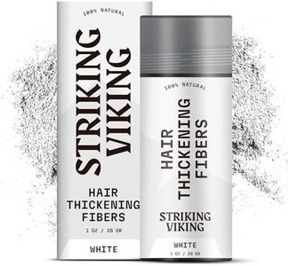 Striking Viking Hair Fibers for Thinning Hair - Hair Building Fibers (White) 28g - Naturally Derived Formula - Long Lasting Hair Powder for Undetectable, Thicker Looking Hair for Men & Women