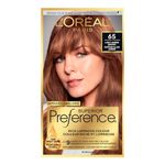 L’Oréal Paris Superior Preference 9 weeks of Luminous Fade-Defying Permanent Hair Dye, 65 Light Amber Brown, 100% Grey Coverage, 1 Hair Dye Kit (Packaging May Vary)