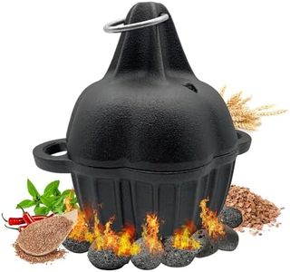 JULYSVE Small Cast Iron Smoker Box & Garlic Roaster Garlic Presses, Pre-Seasoned Wood Chip Smoker Box for Gas/Pellet/Charcoal Grills, Cast-Iron Garlic Baker, Veggie Roaster for BBQ Meats Vegetables