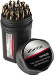 HIDOTOL Cobalt Drill Bit Set 29 PCS - M35 High Speed Steel Twist Jobber Drill Bits for Hardened Metal, Stainless Steel, Cast Iron, Plastic and Wood with Indexed Round Case,1/16"-1/2" by 1/64" THS.