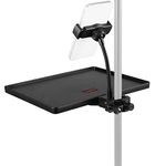 Mr.Power Microphone Stand Plastic Tray with Phone Holder, Mic Stand Clamp-On Rack Tray Holder for Most Mic Stands, for Stage, Live Streaming, Concert Performance, Karaoke (10.6" x 8")