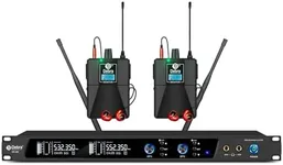 D Debra Audio PRO Mono ER-202 UHF Dual Channel Wireless in Ear Monitor System with Monitoring Type for Stage, Receiver for Studio, Guitar, Band Performance (2 Bodypack with Transmitter)