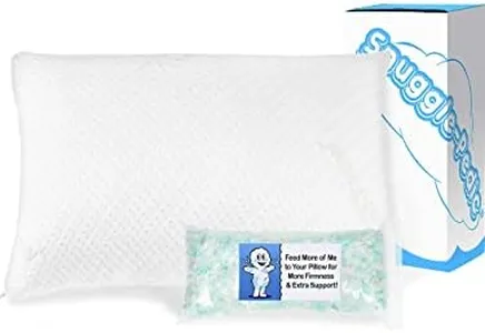 Snuggle-Pedic Adjustable Cooling Pillow - Shredded Memory Foam Pillows for Side, Stomach & Back Sleepers - Fluffy or Firm - Keeps Shape - College Dorm Room Essentials for Girls and Guys - King