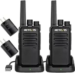 Retevis RT68 Walkie Talkies Rechargeable,Portable FRS Two-Way Radios for Adults,Heavy Duty 2 Way Radios Long Range,USB Charging Base,License Free Walkie Talkie for Road Trip Gifts Camping (2 Pack)