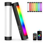 LUXCEO Portable RGB Photography Light, Handheld Full Color Video Light Wand Stick with APP Control, IP67 Waterproof Mini LED Photography Light Bar with Internal Rechargeable Battery & Magnetic