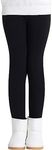 Adorel Girls' Fleece Lined Leggings Winter Pants Thermal Cotton Solid Color Black 5-6 Years (Manufacturer Size 120)