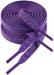 VSUDO Flat Sneaker Shoelace, 8 mm Wide Flat Sneaker Shoelace, Replacement Shoelaces for Trainers, Running Shoes, Sports Shoes, Purple, 150 cm - 1 Paar