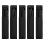 5 Pack PU Leather Pen Sleeve Single, Small Fountain Pen Pouch, Pocket Pen Holder Carrying Case, Protective Cover Organizer for Ballpoint Stylus Touch Pen Pencil (Black)