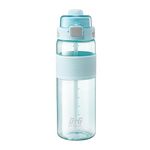 OtG ON THE GO Two way Sports 1000ml Water Bottle with Flip Top Lid & Straw & Anti-scalding | Easy to Carry | Aqua Blue | Marking Mention for Daily Water Intake BPA Free Leak Proof