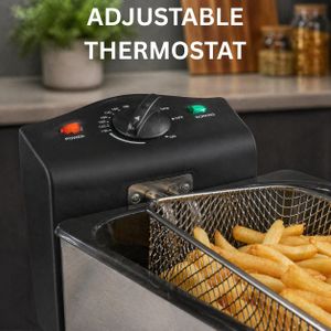 Quest 3L Deep Fat Fryer – Stainless Steel Electric Chip Pan