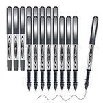 Gelanty Rollerball Pens, 16pcs Black Liquid Ink Ballpoint Gel Quick-Drying Pen for Home, School, Office, Writing, Drawing, Artwork