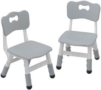 Garvee Kids Chairs 2 Pack, 3 Level Height Adjustable Toddler Chairs for Children Boys Girls Age 2-6, Plastic Kids Chair for Home Family Classroom Nursery, Grey Blue