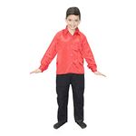 Kaku Fancy Dresses Plain Red Shirt Western Costume -Red, 5-6 Years, for Boys