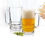 Treo by Milton Gusto Cool Glass Beer Mug, Set of 2, 335 ml Each, Transparent Glasses for Beer, Drinks, Cocktail