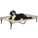 Veehoo Cooling Raised Dog Bed, Guardrail Elevated Dog Bed, Chewproof Dog Bed Frame with Washable & Breathable Teslin Mesh, Non-Slip Dog Sofa Bed Cot for Indoor & Outdoor, XX Large, Beige Coffee