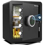 Kavey 2.0 Cub Safe Box Fireproof Waterproof, Home Safe with Digital Keypad and LED Light, Security Safes with Dual Alarm System and Mute Function, for Valuables and Documents