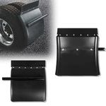 SEPEY Quarter Fenders for Semi Truck, 24" x 24" Black Poly, Tube Bracket and Mounting Hardware Included, Right Left, Plastic Quarter Fender Kit Set (2 PAIRS）