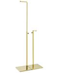 QWORK Handbag Display Stand, 2 Pack Polished Gold Purse Rack Tote Bag Holder Jewelry Rack, Adjustable Height Retail Countertop Single Hook Display Stand, for Bags,Purses,Wig, Jewelry