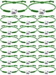 Rtteri 20 Pcs Cheerleader Gifts Cheer Bracelet Girls Cheerleading Charm Bracelet Adjustable Cheerleader Gifts for Cheer Team Cheerleading Jewelry Accessories Bulk (Green Cheer)