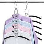 DOIOWN 2 PACK Multi Layers Clothes Hangers- 5 in 1 Anti-slip Coat Hangers Sponge Metal Wardrobe Storage Rack Space Saving Organizer for Jacket Coat Sweater Trousers Shirt T-Shirt