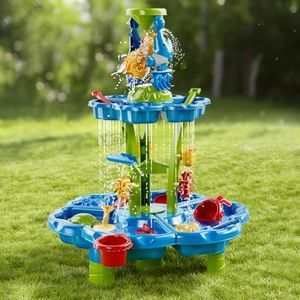 NIPLOOOW Water Table for Toddlers 3-5, Kids Sand Water Table, Water and Sand Activity Sensory Tables Summer Outdoor Toys Beach Toys for Outside Backyard for Kids Toddlers Age 3 4 5 6 7 8