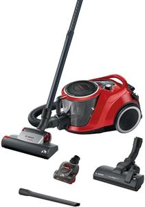 Bosch Staubsauger beutellos Serie 6 BGC41PET, Bodenstaubsauger, ideal für Tierhaare und Allergiker, Hygiene-Filter, 10 Jahre Motorgarantie, für Parkett, Teppich, Fliesen, Turbo-Düse, leise, 700 W, rot