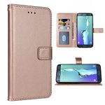 FDCWTSH Compatible with Samsung Galaxy S6 Edge Wallet Case and Wrist Strap Lanyard Leather Flip Cover Card Holder Stand Cell Phone Cases for Glaxay S 6 Gaxaly 6s Galaxies GS6 SM-G920V G920A Rose Gold