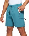 Viodia Men's Hiking Cargo Shorts Stretch Quick Dry Lightweight Shorts for Men Fishing Athletic Shorts with Pockets Blue