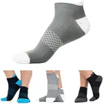 Copper Compression Socks for Women & Men | Running, Cycling & Plantar Fasciitis Pain Relief. 15-20 mmHg Powerknit Padded Arch Support. 3 Pair Sm Multicolor