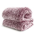 Bedsure Fleece Sherpa Blanket Double Red - Fluffy Soft Cosy Fuzzy Furry Warm Blanket for Bed Double, 150x200cm