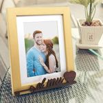 Art Street Key of My Heart Customized Table Photo Frame With Photo Upload, Birthday, Anniversary, Valentine Gift for Husband (Beige, My Heart Beat-6x8 Inchs)