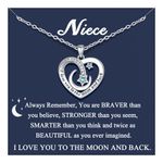 PINKDODO Niece Gifts from Aunt, Niece Necklace, I Love You to the Moon and Back Necklace Niece Jewelry Birthday Valentines Day Gifts for Niece from Aunt Auntie Uncle