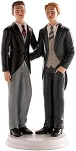 Dekora - Decoracion Tartas de Boda - Figuras de Novios 2 Chicos 20 cm