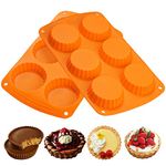 webake Mini Tart Tins Silicone Quiche Mould 2 Pcs 3 Inch Pie Tin Peanut Butter Cups Mould Tartlet Moulds Round Baking Mould